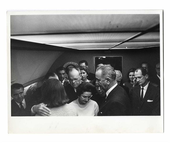 Cecil W. Stoughton's Personal, Unpublished Photo of LBJ's Inauguration Aboard Air Force One, With Jackie Kennedy Being Comforted