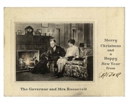 Eleanor Roosevelt Signed Christmas Card During FDRs Tenure as Governor of New York