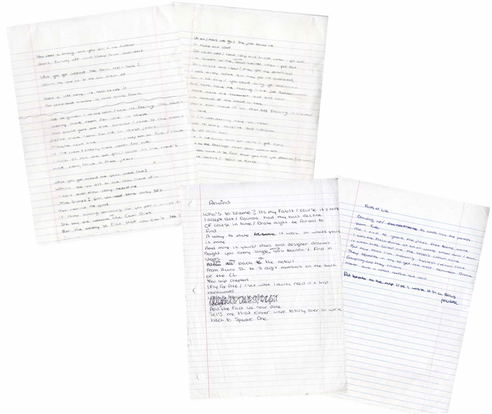 Drake's Personal, Signed Notebook for His First Mixtape, ''Room For Improvement'' -- Includes 80 Handwritten Pages of Lyrics, His ''My First Album'' Todo List, Motivational Quotes, Signatures & More