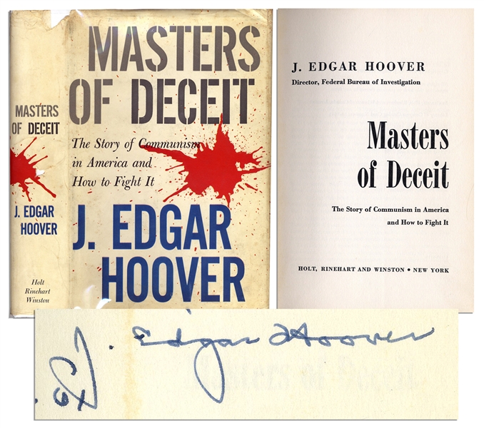 J. Edgar Hoover ''Masters of Deceit'' Signed