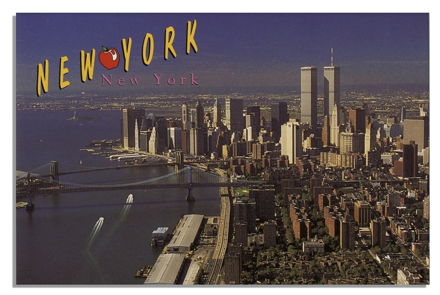 World Trade Center, New York City Postcard -- Postmarked 9/11/01