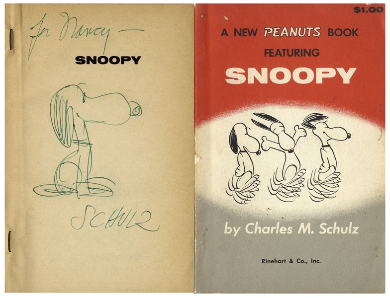 Charles Schulz Hand-Drawn Sketch of Snoopy in ''A New Peanuts Book Featuring Snoopy''