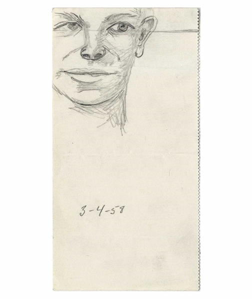 Dwight D. Eisenhower Self-Portrait Sketch, Drawn While President