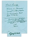 Mario Puzo Autograph Letter Signed -- Godfather Author Asks His Literary Agent for Comments on a Script