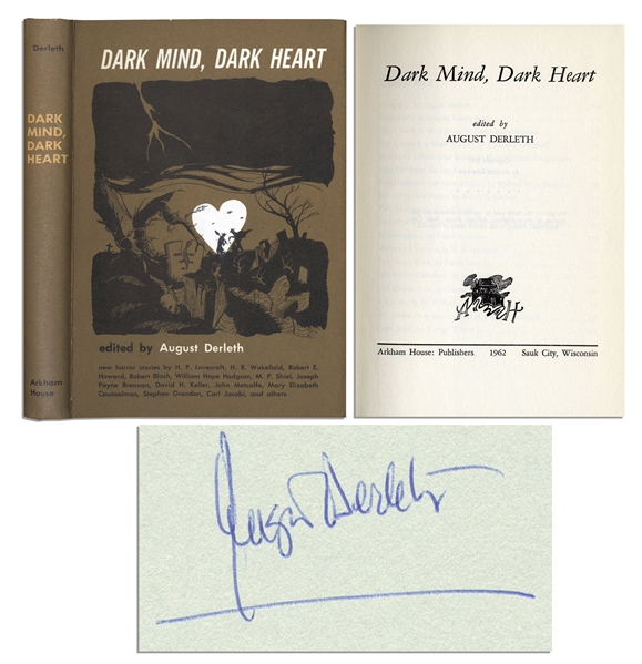 August Derleth ''Dark Mind, Dark Heart'' First Edition Signed -- One of Only 2,493 First Edition Copies