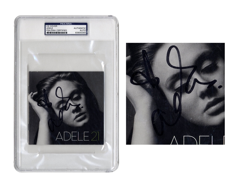 Adele Signed CD Cover for ''21'' -- With PSA/DNA Authentication