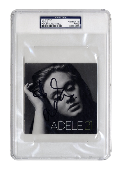 Adele Signed CD Cover for ''21'' -- With PSA/DNA Authentication