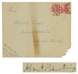 Albert Einstein Envelope Signed From 1918 to His Closest Friend Michele Besso -- With World War I Censor Paste