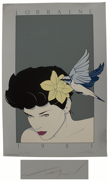 Patrick Nagel Signed Limited Edition Seriagraph of ''Lorraine'' From 1981