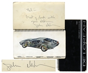 John DeLorean Signed Owners Manual for the Iconic DMC-12