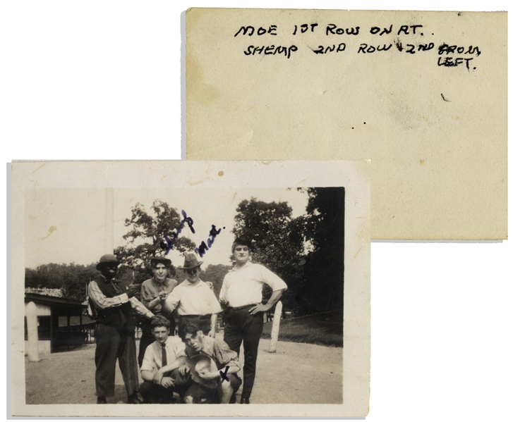 Lot of Five Moe Howard Personal Family Photos -- Several From Early 20th Century Including One on Their Family Farm -- Various Sizes, Approximately 3.5'' x 2.5'' -- Very Good Condition