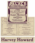Very Rare 1923 Vaudeville Program With Moe Billed as Harvey Howard in the Syncopated Toes, His Brief Act With Shemp and Ted Healy -- Program Also Lists an Act With Ted & Betty Healy
