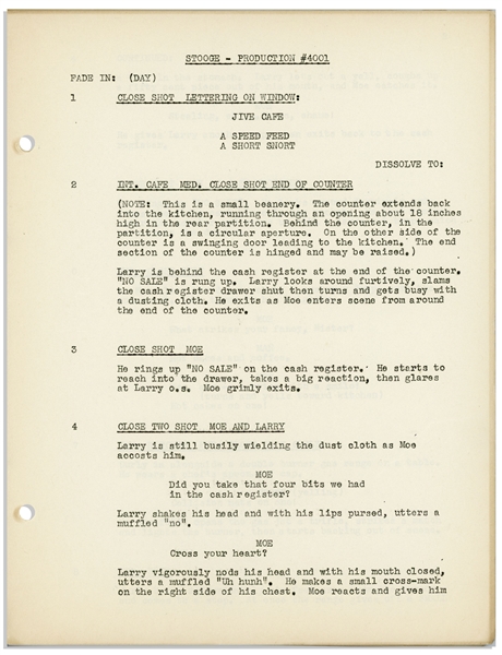 Moe Howard's 35pp. Script Dated September 1943 for The Three Stooges Film ''Busy Buddies'' -- Very Good Condition