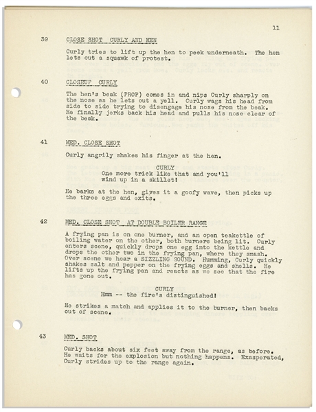 Moe Howard's 35pp. Script Dated September 1943 for The Three Stooges Film ''Busy Buddies'' -- Very Good Condition