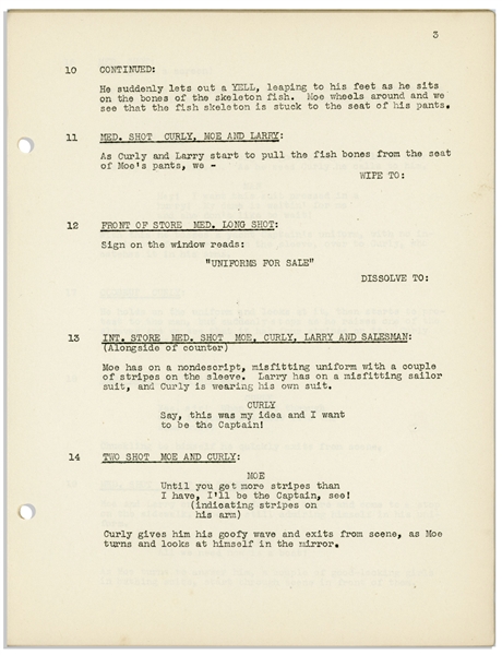 Moe Howard's 27pp. Script Dated September 1943 for The Three Stooges Film ''Booby Dupes'' -- Very Good Condition