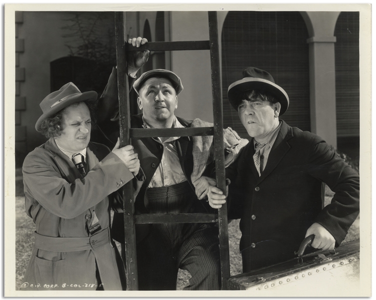 10 x 8 Glossy Photo From the 1936 Three Stooges Film Ants in the Pantry -- Very Good Condition