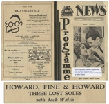 March 1932 Coming Events Program for the RKO-Orpheum in Seattle That Debuted Howard, Fine & Howard Three Lost Soles, Advertised on Back Cover -- 6 x 9 -- Sticker on Front, Else Very Good