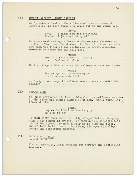 Moe Howard's 30pp. Script Dated October 1943 for The Three Stooges Film ''Idle Roomers'' -- Very Good Condition