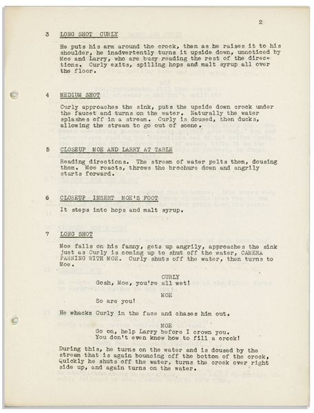 Moe Howard's 18pp. Script Dated April 1945 for The Three Stooges Film ''Beer Barrel Polecats'', With Working Title ''3 Duds in the Suds'' -- Very Good Condition