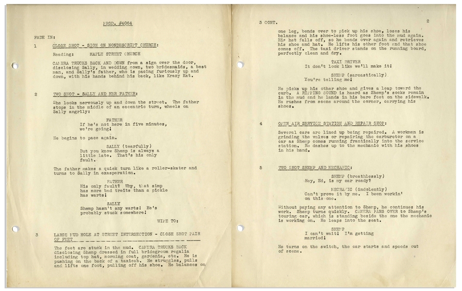 Moe Howard's 31pp. Script Dated January 1946 for a ''Shemp Howard Comedy'' -- One of the Columbia Shorts Written for Shemp Before He Rejoined the Stooges -- Very Good Condition