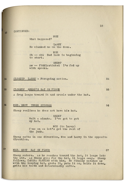 Moe Howard's 25pp. Script Dated June 1947 for The Three Stooges Film ''The Ghost Talks!'', Working Title ''That's the Spirit'' -- Very Good Condition