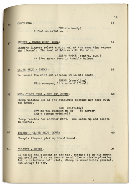 Moe Howard's 34pp. Script Dated July 1947 for The Three Stooges Film ''Crime on Their Hands'' -- Very Good Condition