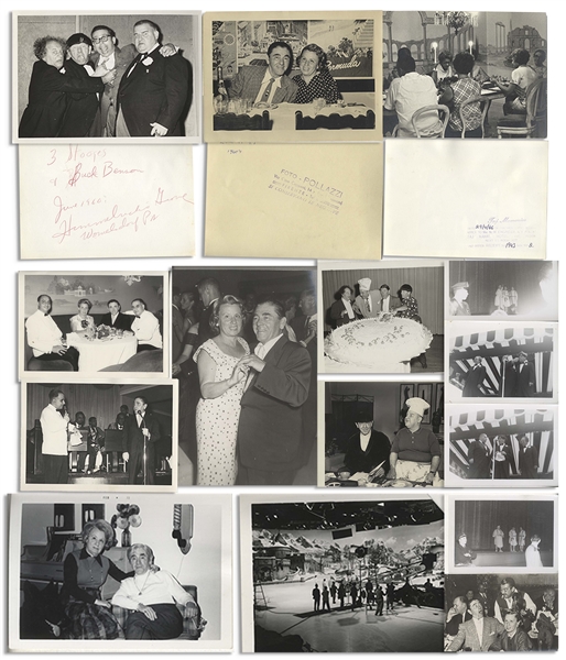 Amazing Trove of 100 Personal Moe Howard Photos -- Family Photos Including His Daughter's Wedding & Three Stooges Photos From the Joe DeRita Era -- Most 5 x 3.5 With Several 8 x 10 -- Very Good