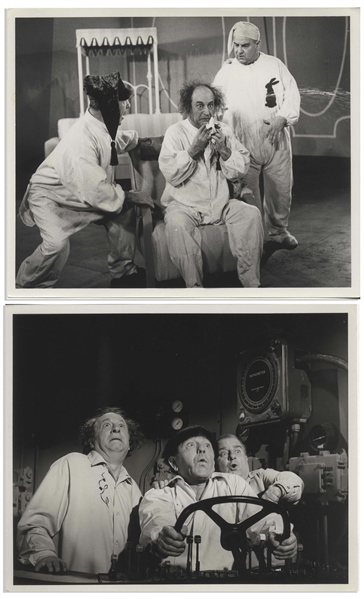 Moe Howard's Lot of 100 Photos From the Curly Joe Era -- Some Candid, Some From Three Stooges Films & Appearances, Cartoon Characters, Etc. -- 10'' x 8'' Except for a Few -- Very Good Plus
