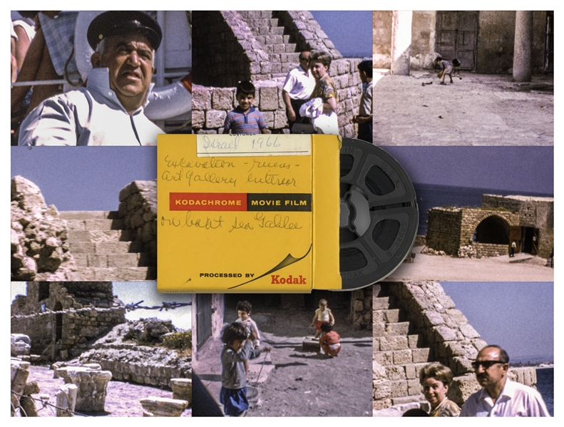 Moe Howard's Kodachrome Super 8 Home Movie Film Reel -- Labeled in Part ''Israel 1966 / Excavation...on boat Sea Galilee'' -- Run-Time Approx. 3:30 Minutes, Clip of Film Online at NateDSanders.com