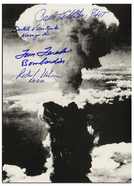 Enola Gay Crew-Signed Photo by Four Depicting the Atomic Bomb Blast