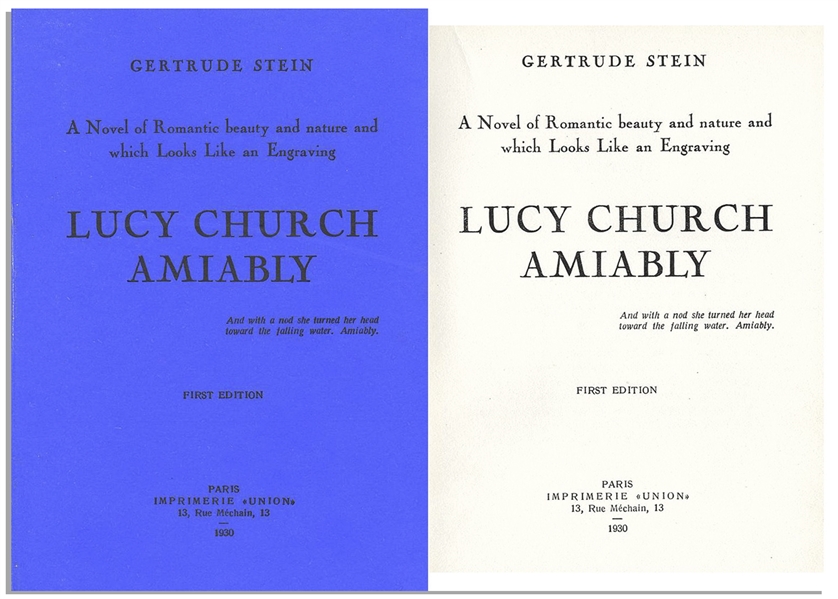 Gertrude Stein's ''Lucy Church Amiably'' First Edition -- Scarce Book by the Author Who Coined the Term ''Lost Generation''