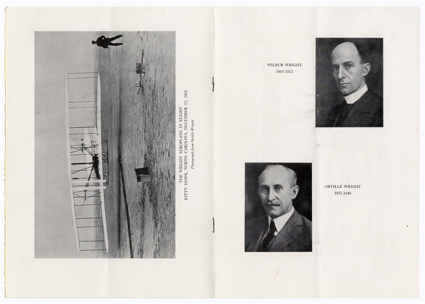 Smithsonian Program From 1948 for ''The Presentation of the Wright Brothers' Aeroplane of 1903'' -- Very Rare, With Infamous Smithsonian ''Label'' Printed Within