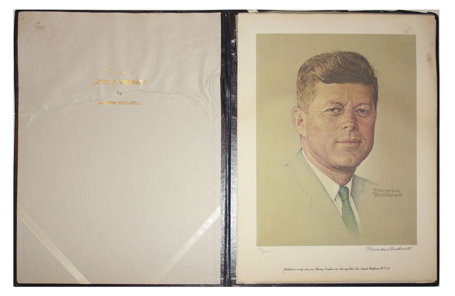 Norman Rockwell Signed Lithograph of JFK -- Appeared as the Cover of ''The Saturday Evening Post'' in 1960