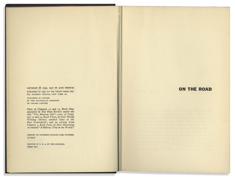 Jack Kerouac's ''On the Road'' First Edition, First Printing