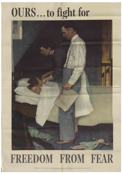 Norman Rockwell's Original 1943 ''Four Freedoms'' Poster Set -- Each Measures 20'' x 28''