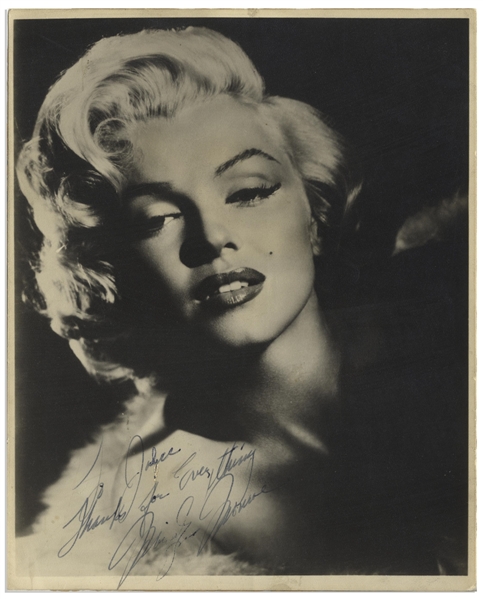 Gorgeous Marilyn Monroe Signed Photo Measuring 7.625 x 9.5 -- With Beckett & PSA COAs