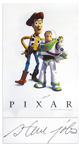 Steve Jobs Signed Pixar Poster Featuring the ''Toy Story'' Characters -- Extraordinarily Scarce Pixar Item Signed by Jobs, With JSA COA