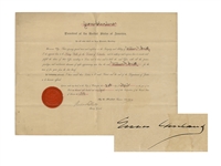 Grover Cleveland Document Signed as President -- With Photo of Cleveland & His Dog