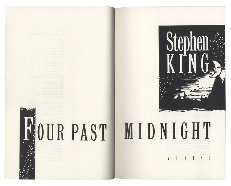 Stephen King Signed First Edition of ''Four Past Midnight''