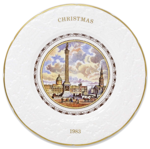 Margaret Thatcher Personally Owned Christmas Plate, Made of Porcelain China, Dated 1983
