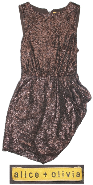 Sheryl Crow Personally Owned Brown Sequined Party Dress by Alice + Olivia