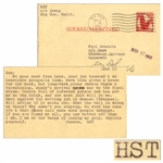 Hunter S. Thompson Typed Postcard From November 1960: "…long-term plans remain vague & threatening…Crotch full of infected poison oak has put me on the brink…"