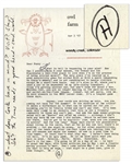 Hunter S. Thompson Letter Signed -- "…this is not a friendly community to those who cant pay. And now the same money-grubbing swine call me Hunter and offer me credit…"