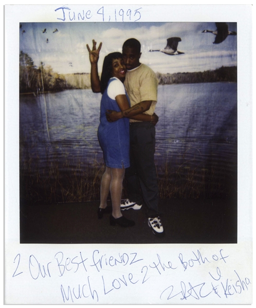 Tupac Shakur Signed Polaroid From Prison -- In the Photo, Tupac Flashes the Westside Sign
