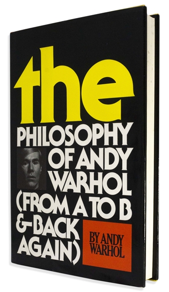 Andy Warhol Sketches His Famous Campbell's Soup Can -- Drawn Upon a Signed First Edition of The Philosophy of Andy Warhol