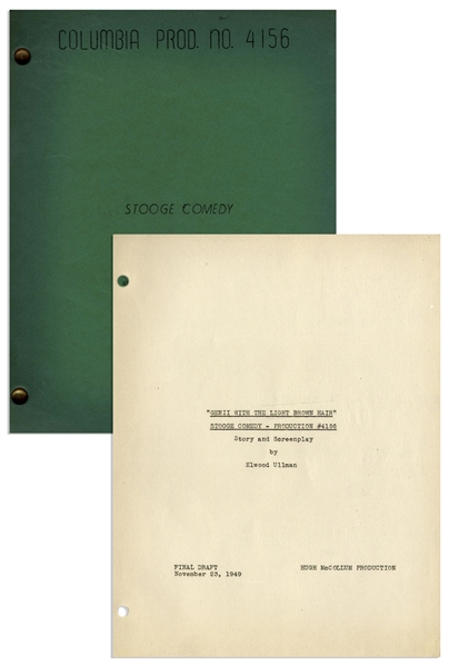 Moe Howard's Script for The Three Stooges 1951 Film ''Three Arabian Nuts'', With Working Title ''Genii With the Light Brown Hair''