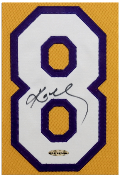 Lot Detail - 2007-08 Upper Deck Chronology Stitches In Time #KB Kobe  Bryant Signed Jersey Relic Card (#08/35) - BGS NM-MT 8/BGS 10 - Kobe's  Jersey Number!