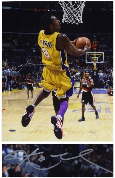 Kobe Bryant Signed 16'' x 20'' Limited Edition Photo of One of His Signature Slam Dunks -- With Upper Deck Authentication