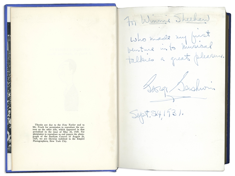 George Gershwin Signed First Edition of His Biography, ''George Gershwin / A Study in American Music''