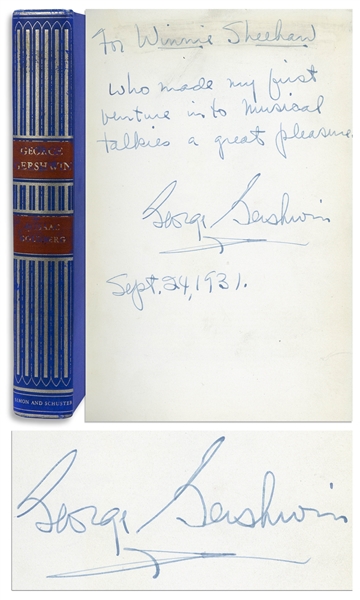 George Gershwin Signed First Edition of His Biography, ''George Gershwin / A Study in American Music''